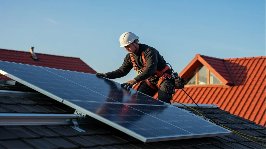 man-installing-solar-panels-roof